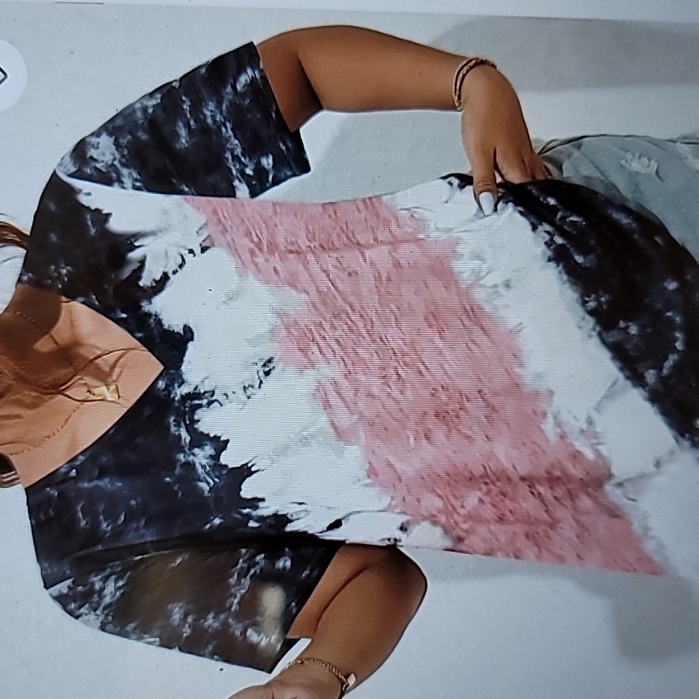 #42 Tie Dye V Neck T Shirt - Picture 2 of 3